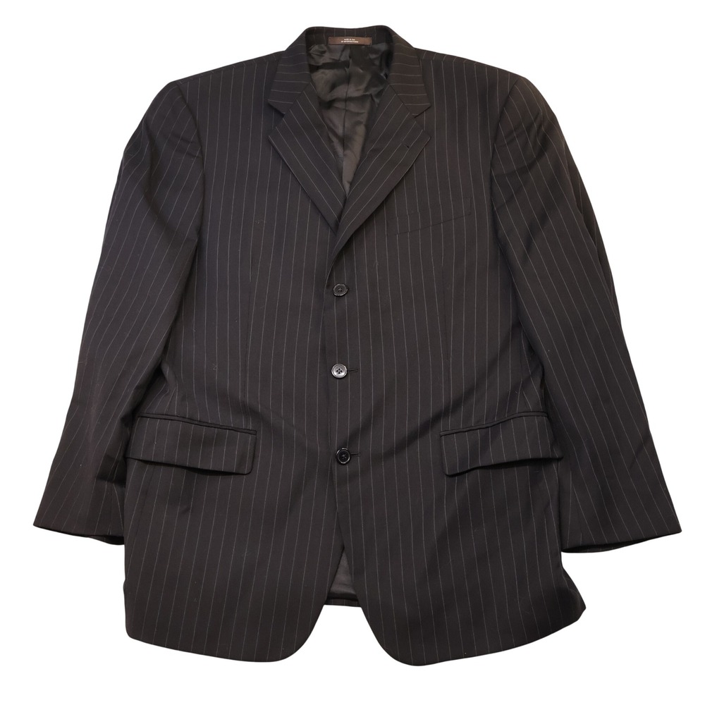 Joseph Abboud Mens 42R Suit Jacket Navy Blue Pinstripe Super 120s Wool Blazer